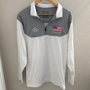 RUDIS Gray & White Long Sleeve Wrestling Quarter Zip